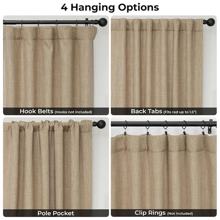HPD Half Price Drapes Cortinas opacas de lino sintético texturizado para dormitorio de 120 pulgadas de largo (1 panel), cortinas extra anchas de 100 pulgadas de ancho x 120 pulgadas de largo para sala de estar, decoración del hogar, color Nomad Tan