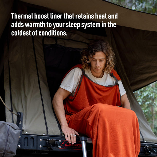 Sea to Summit - Reactor Extreme Sleeping Bag Liner - Regular Mummy With Drawcord - Thermolite For Thermal Boost - Ultra-Sil Stuff Pack - For Backpacking, Camping & Winter Camping - Orange - 364g