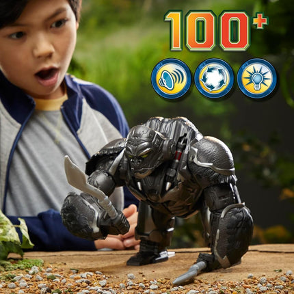 Transformers: Rise of the Beasts Command & Convert Animatronic Optimus Primal 31.5-cm Electronic Toy For 6+ Years, Includes: figure, 2 accessories and instructions.