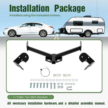 ALMULOO Heavy-Duty 1.25" Class 1 Trailer Tow Hitch Receiver Compatible with 2009-2014 Acura TL TSX & Compatible with 2008-2010 Honda Accord Coupe & Sedan Capacity 2000LBS