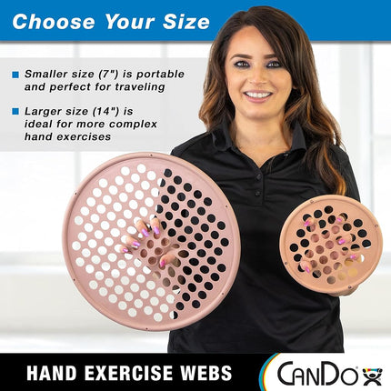 CanDo Web Hand Therapy Device, Latex, 7" Diameter, Tan: XX-Light