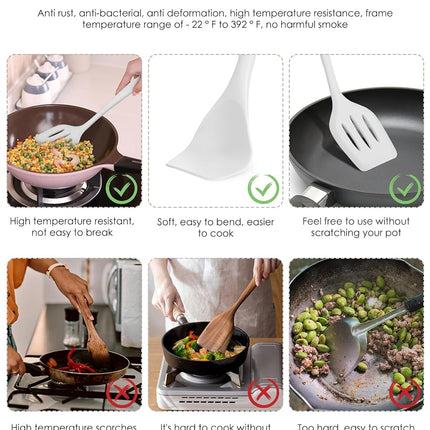 Kitchen Utensils Set-12 Pieces Silicone Cooking Utensils Set (Dishwasher Safe) 392°F Heat Resistant Spatula Set,Kitchen Utensil Set for Nonstick Cookware,Best Kitchen Tools with Holder