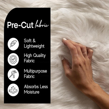 FabricLA Shaggy Faux Fur Roll - 4" X 60" Inches Trim Fur Rolls - 2.5 Inch Pile Length - Artificial Fur Material - Use Faux Fur Piece for Crafts, DIY, Costume Design, Decoration - Pastel Patch