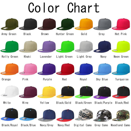 Classic Snapback Hat Cap Hip Hop Style Flat Bill Blank Solid Color Adjustable Size (One Size, Pink)