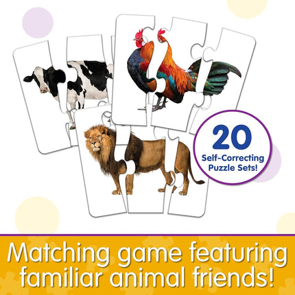 The Learning Journey Match It - Head To Tail Puzzle Game For Kids - Helps Interactive Child Development, Problem-Solving and Social Skills - 20 Self-Correcting Puzzle Sets - For 3+ Years