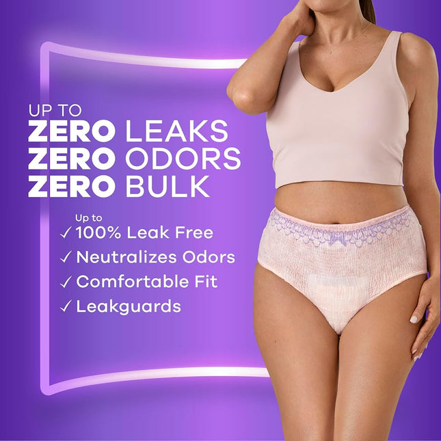Always Discreet Adult Incontinence Underwear for Women and Postpartum Underwear, XXL, Up to 100%* Bladder Leak Protection, 52 CT,