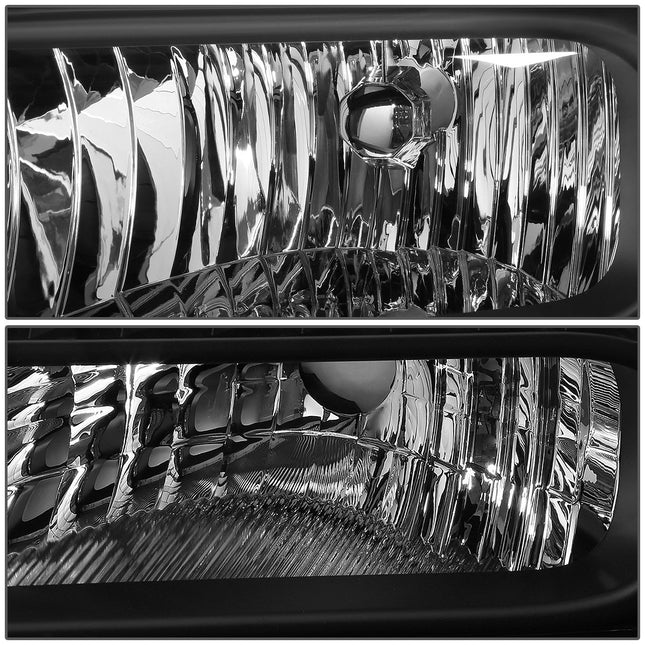 DNA MOTORING Faros delanteros Conjunto de faros delanteros compatible con Ford F250-350 F450 F550SD 05-07, Negro/Transparente, HL-OH-FSD05-BK-CL1