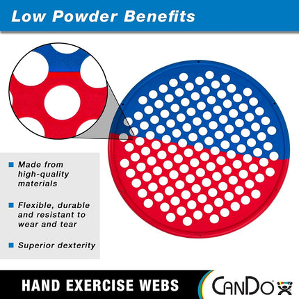CanDo Web Hand Therapy Device, Latex, 14" Diameter, Multi-Resistance (Light/Heavy)