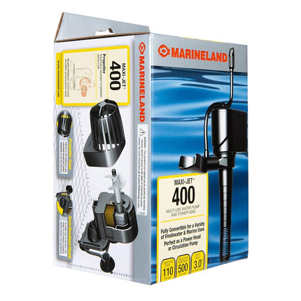MarineLand Maxi-Jet 400, Multi-Use Water Pump and Power Head, Fully Convertible, Black (ML90509)