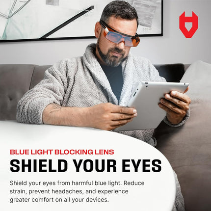 NoCry Blue Light Blocking Over Glasses Safety Glasses with 100% UV Protection — Perfect UV Glasses for UV Light Protection with Anti-Fog & Anti-Scratch Lenses; ANSI Z87.1 Certified