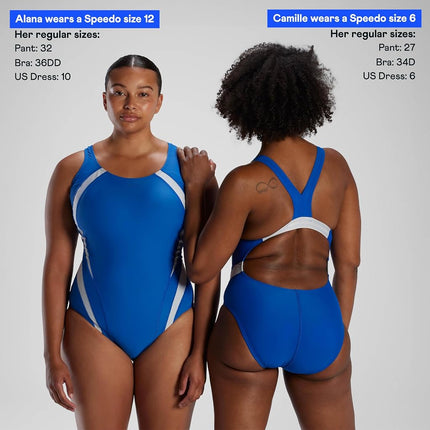 Speedo Women's Swimsuit One Piece Creora Highclo Quantum Splice High Cut Solid