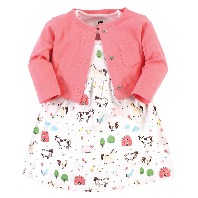 Hudson Baby Baby Girls' Cotton Dress and Cardigan 