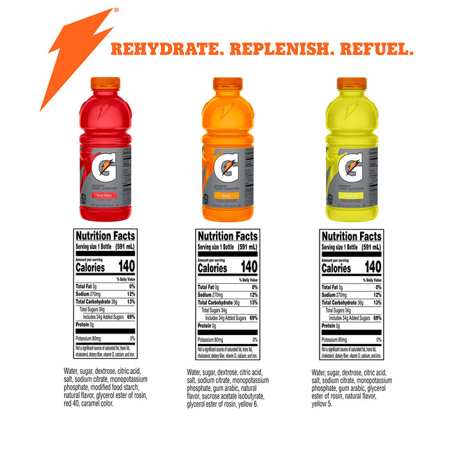 Paquete variado de Gatorade Frost Thirst Quencher, botellas de 20 onzas (paquete de 12)