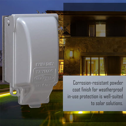 TayMac MX3200 RaynGuard Extra Duty Metal Weatherproof in-Use Cover, 1-Gang, Gray, 3.55 x 3.37 x 6.12 inches
