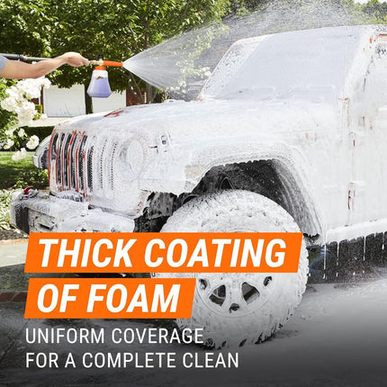 Armor All 2-in-1 Foam Cannon Kit, Car Cleaning Kit Connects to Power Washers and Garden Hoses for Vehicle Cleaning, Includes Foam Cannon, Foam Applicator and Ergonomic Adaptor, 3 Count