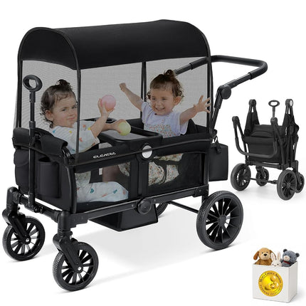 ELEMARA Stroller Wagon for 2 Kids, Foldable Wagon 