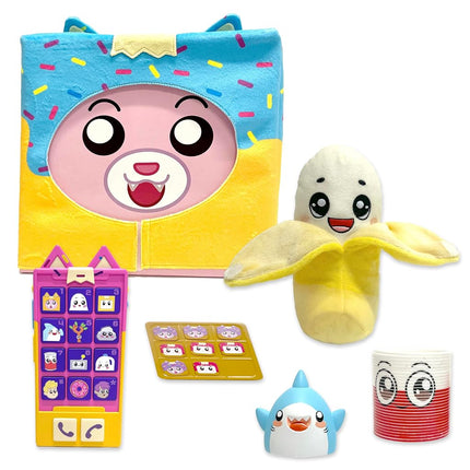 LankyBox Grande boîte à surprises Foxy, chaîne de jeux YouTube, boîte mystère surprise géante, 5 surprises amusantes à l'intérieur, produit officiel