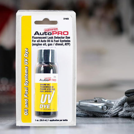 Certified Auto Pro Oil and Fuel System UV Dye Leak Detection for Cars & Trucks & More, 1 Oz, 374CS, Universal