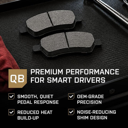 QUALITY-BUILT Premium Semi-Metallic Rear Brake Pads (1001-0636M) Compatible with Ford Escort 2003-1997, Mazda Miata 1997-1994, Miata 2003-1999, Protege 1998-1995, Mercury Tracer 1999-1997