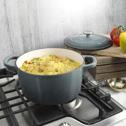Crock Pot 69143.02 Artisan Faitout rond en fonte émaillée de 6,6 litres, gris ardoise