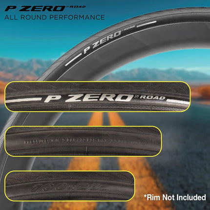 Pirelli P-Zero Folding Road Bike Tyre, Clincher, 700 x 28c, Black