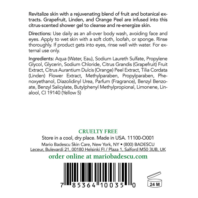 Mario Badescu - Citrus Body Cleanser - For All Skin Types - 472ml/16oz
