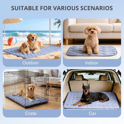 APPKER Cooling Mat for Large Dogs, 70 x 100cm Thick & Durable Dog Cooling Mat, Q-MAX>0.45, Double-sided Cooling Pet Pad, Washable Portable Dog Cooling Mat for Couch, Crate & Car - L