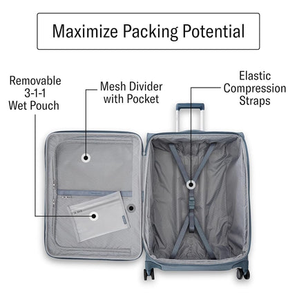 Samsonite Uplift Softside Luggage with Spinner Wheels, Elemental Blue, Carry-On 20-Inch, Uplift Softside Luggage with Spinner Wheels
