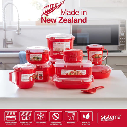 Sistema Microwave 3.2L Large Microwave Steamer, Red