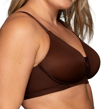 Vanity Fair Women's Full Figure Beauty Back Smoothing Bra, 4 Way Stretch Fabric, Lightly Lined Cups Up to H, Wirefree-Cappuccino, 42C