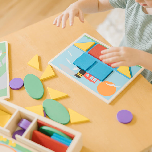 Melissa & Doug Beginner Wooden Pattern Blocks Educational Toy