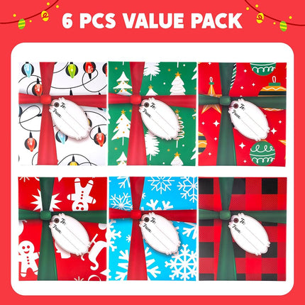 JOYIN 6PCS Gift Card Box, Gift Card Holder Unique for Holiday Birthday Presents Wrap, 4.7” x 4” x 0.8” Christmas Cash Money Card Box Holders, Xmas Party Favor Gifts Wrapping Boxes