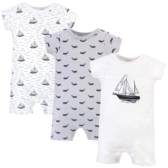 Hudson Baby Unisex Baby Cotton Rompers, Sail The S