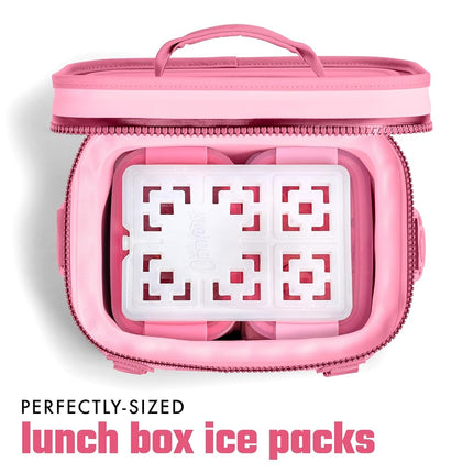 Cool Coolers Fashion Ice by Fit & Fresh, 2 Pack XL Slim Ice Packs, Unique Ice Pack Design for Womens Lunch Bag, Space Saving Reusable Freeze Blocks for Lunch Boxes, Cooler, Pearl White, 2PK