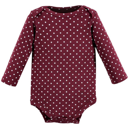 Hudson Baby unisex-baby Cotton Long-sleeve Bodysuits, Pink Fall, 0-3 Months