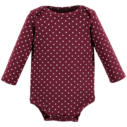 Hudson Baby unisex-baby Cotton Long-sleeve Bodysuits, Pink Fall, 0-3 Months
