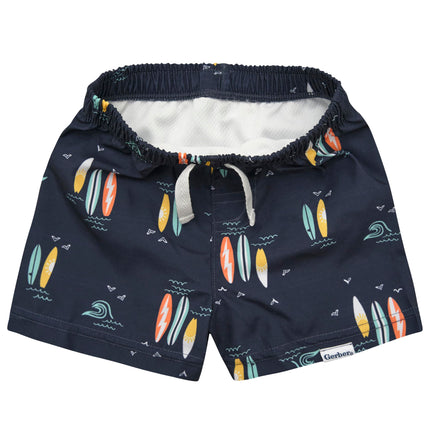 Gerber Boys' Toddler 2-Pack Swim Trunks, Orange Surf, 0-3 Months