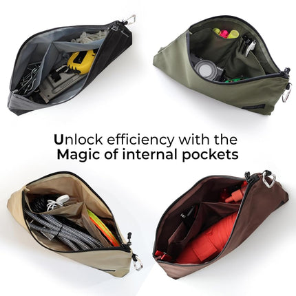 COREFLEX Premium Tool Pouch Zipper Bag, Small Tool Bag, Multipurpose Storage pouch, Heavy duty Flat Bottom Tool bag with YKK Zipper (6 pack Large 12inch)