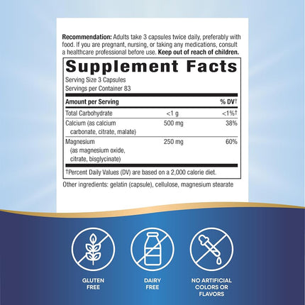 Nature's Way Calcium and Magnesium, 250 Capsules