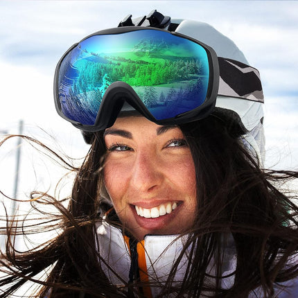 OutdoorMaster Ski Goggles with Cover, Anti-Fog OTG Snow/Snowboard Goggles
