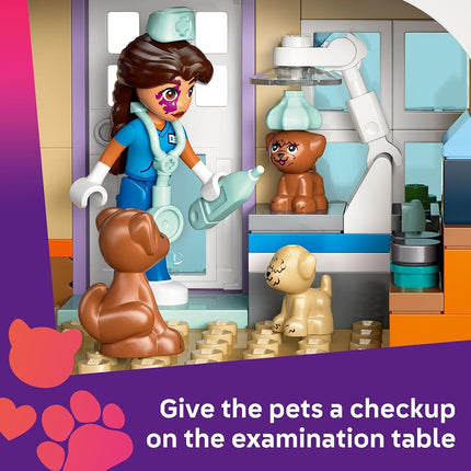 LEGO Friends Horse and Pet Vet Clinic Toy - incl. a Horse, Cat & 3 Dog Animal Figures, plus 3 Mini Dolls, a Stable and Accessories - Birthday Gift for 7+ Year Old Girls - 42651