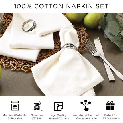 DII Tabletop Collection, Cotton, Olive Green, 20" x 20" (Set of 6)