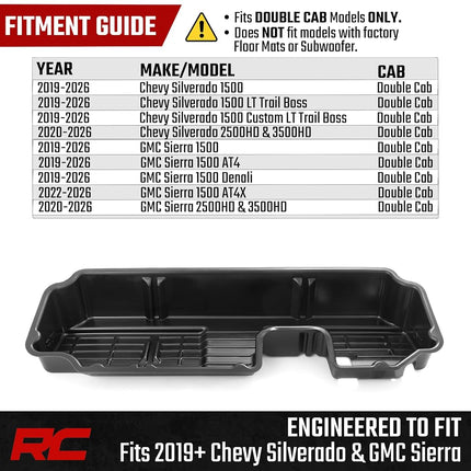 Almacenamiento debajo del asiento Rough Country para 19-24 1500 | 20-24 2500HD/3500HD - RC09061