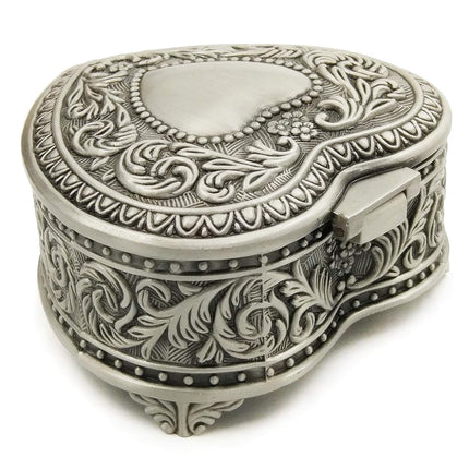 Wingostore Emboss Alloy Metal Music Box Wind Up and Golden Movement Music Box for Christmas/Birthday/Valentine's Day (Heart Shaped Song:You are My Sunshine)