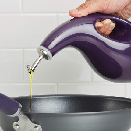 Rachael Ray Stoneware EVOO Oil Dispensing Bottle, Purple
