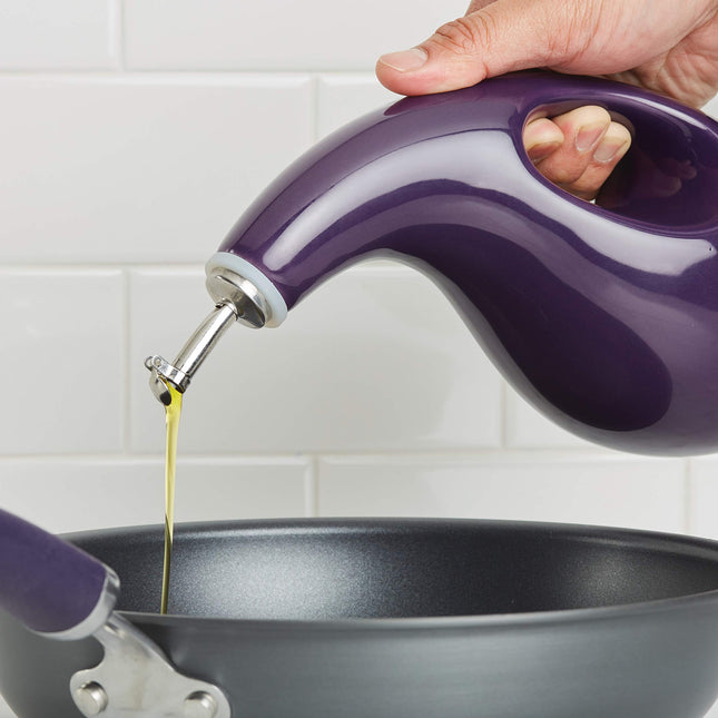 Botella dispensadora de aceite Rachael Ray Stoneware EVOO, morada