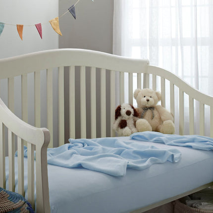 American Baby Company Supreme 100% Natural Cotton Jersey Knit Fitted Crib Sheet for Standard Crib and Toddler Mattresses, Royal, Soft Breathable, for Boys