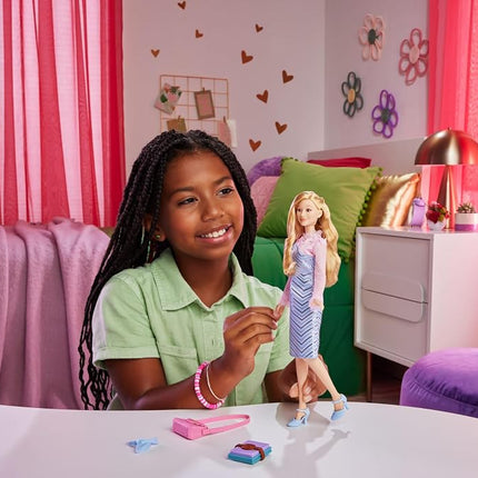 Mattel Universal Wicked Glinda Fashion Doll & Accessories with Styled Blonde Hair, Posability & Removable School Uniform Look
