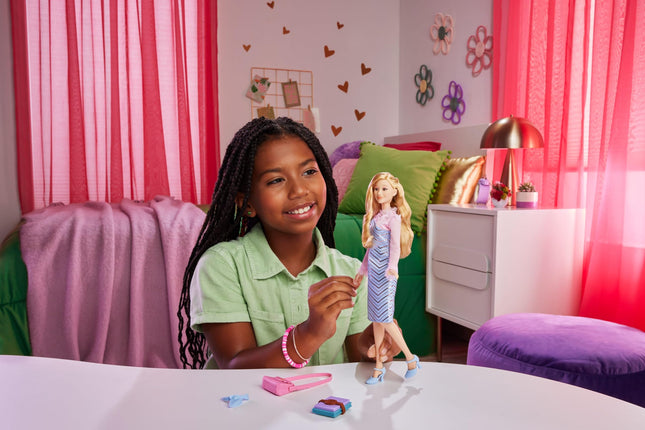 Mattel Universal Wicked Glinda Fashion Doll & Accessories with Styled Blonde Hair, Posability & Removable School Uniform Look