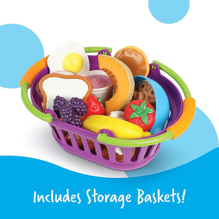 Learning Resources New Sprouts Breakfast, Lunch and Dinner Baskets, Pretend Play Toy for Toddlers, Preschool Learning Toys, Kitchen Play Toys for Kids